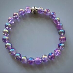 Purple Aura Quartz Handcrafted Beaded Bracelet